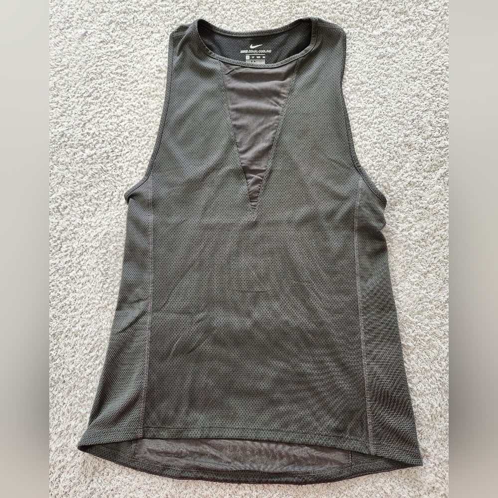 Nike Zonal Cooling Gray with Mesh Insets Racerback Tank Top